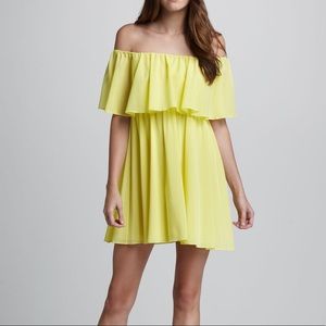 Alice + Olivia Yellow Silk-blend Sundress